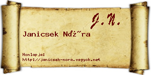 Janicsek Nóra névjegykártya