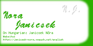nora janicsek business card