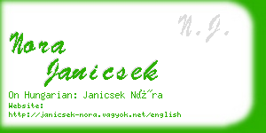 nora janicsek business card